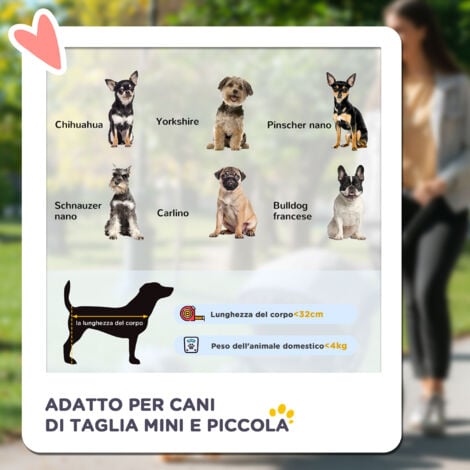 PawHut Passeggino per Cani Piccoli Pieghevole con Ruote Girevoli Nero