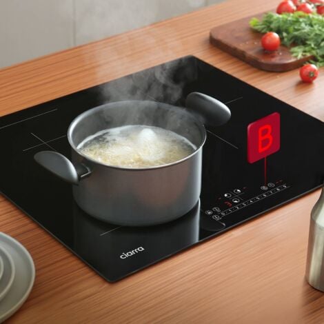 CIARRA Piano cottura a induzione 3 Fuochi Booster 6500W timer  5952cm Rilevamento Automatico CD3BFBIH