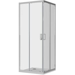 Box Doccia Scorrevole 70×70 cm Profili in Alluminio Cromato Vetro 6mm Trasparente h190 – Reversibile Mod. Java
