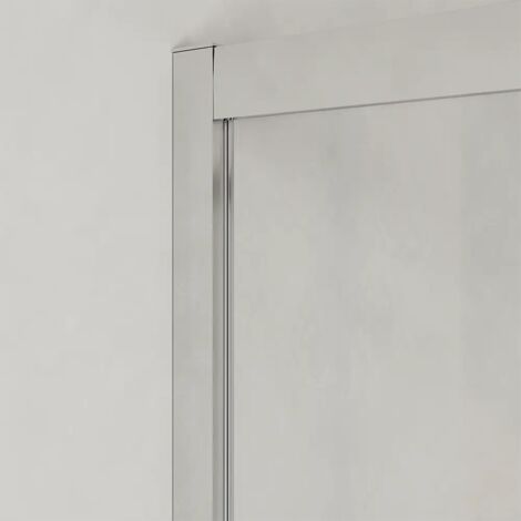 Box Doccia Scorrevole 70x70 cm Profili in Alluminio Cromato Vetro 6mm Trasparente h190 - Reversibile Mod. Java