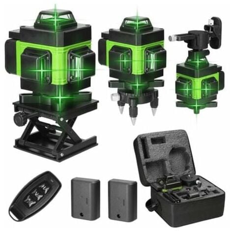 Macchina autolivellante 4D 16 linee livello laser 3 ° Batteria al litio ricaricabile USB con linee di inclinazione orizzontali verticali - Verde