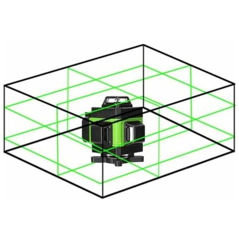 Macchina autolivellante 4D 16 linee livello laser 3 ° Batteria al litio ricaricabile USB con linee di inclinazione orizzontali verticali - Verde