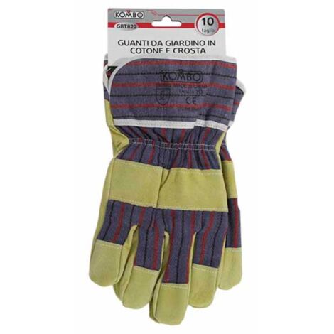 Guanti da Giardino Super Resistenti in Pelle e Cotone Taglia 10,95gr