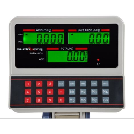 Bilancia da negozio con piattaforma LCD SBS-PW-100 fino a 100 kg