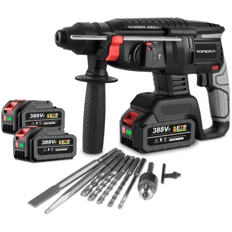 Martello tassellatore 26 mm Perforatori tassellatori SDS con 2 batteria+ 10 Accessorio