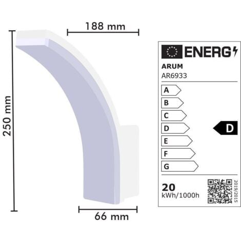 GIBILTARTAR Lampada da Parete per Esterno LED Bianca IP65 3 Potenze 12W-15W-20W