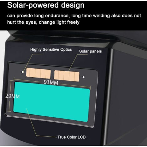 Gistuch Maschera per saldatura, maschera per saldatura ad energia solare, oscurante automatico per la protezione degli occhi e del viso