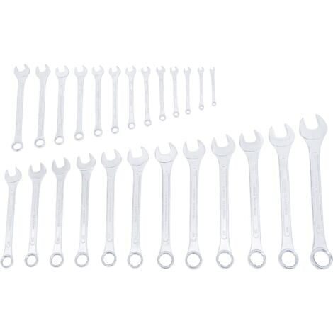 CHIAVI COMBINATE DA 6 A 32 MM - SET DI 25 CHIAVI COMBINATE CROMATE