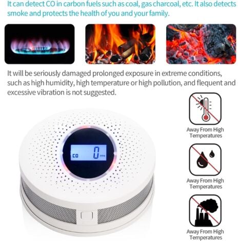 Rilevatore di fumo e monossido di carbonio 2 in 1 - Protezione antincendio e sicurezza da CO