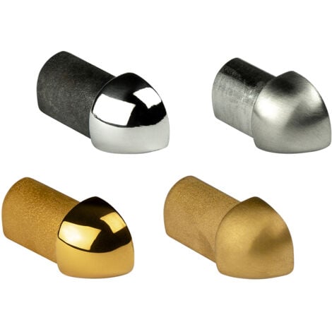 Pezzo d'angolo Profilo a quarto di cerchio Acciaio inossidabile HEXIM 10-12mm HEX501: 12 mm, Argento lucido SP