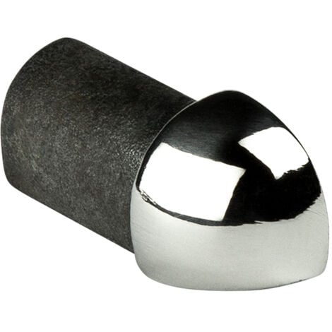 Pezzo d'angolo Profilo a quarto di cerchio Acciaio inossidabile HEXIM 10-12mm HEX501: 12 mm, Argento lucido SP