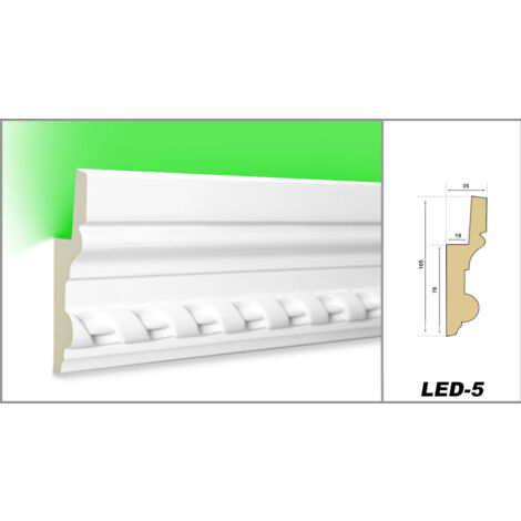 Pacchetti economici da LED-1 a LED-20 Profilo PU - illuminazione indiretta, opaco: LED-5 / 105x35 mm, Modello