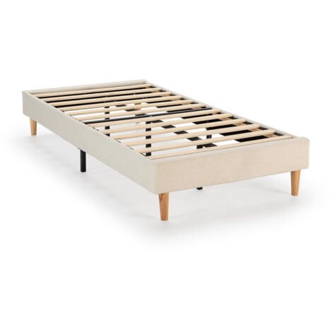 Base imbottita Niebla 90x190 cm Tessuto pecora beige