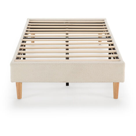 Base imbottita Niebla 90x190 cm Tessuto pecora beige