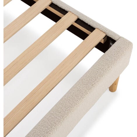 Base imbottita Niebla 90x190 cm Tessuto pecora beige