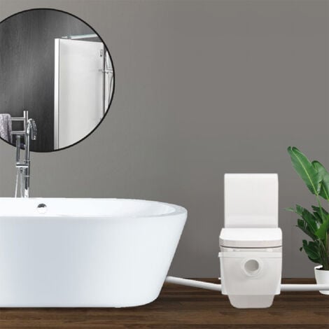Trituratore Sanitario Maceratore Pompa 400W con motore silenzioso, design sottile e filtro a carbone per WC, doccia, lavandino, vasca da bagno, condizionatore d'aria o lavatrice