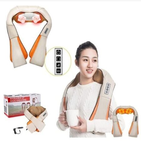 MASSAGGIATORE SHIATSU CERVICALE COLLO GAMBE GLUTEI SCHIENA TERMICO 8 TESTINE