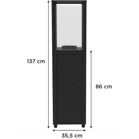 Stufa a Pellet Exterior Kekai Capri 35,5x35,5x137 cm Potenza 17200 W e Superficie Riscaldabile di 12,5 m2  Accensione Rapida  Ruote