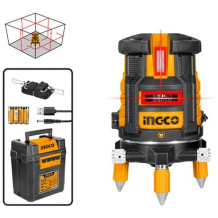 Livella laser a raggio rosso incrociato autolivellante 30m Ingco HLL306505
