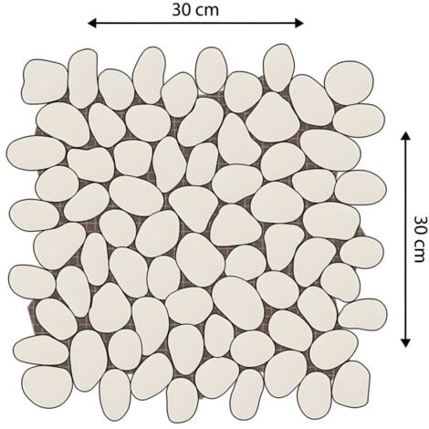 Mosaico pavimento e parete OLA ciottoli naturali - Panna - Pacco da 1m²