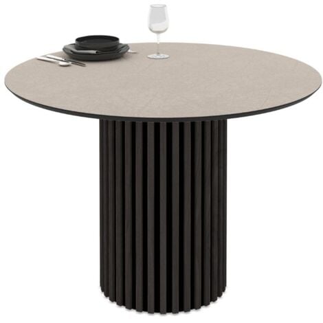 Tavolo rotondo Olympus piano cashmere 110x110x76H