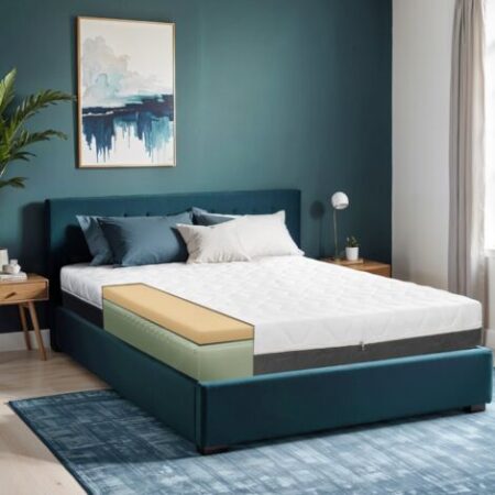 TANHK Materasso memory foam doppio strato 140x190, 20cm, Morbido, Anallergico, Sfoderabile, Made in Italy