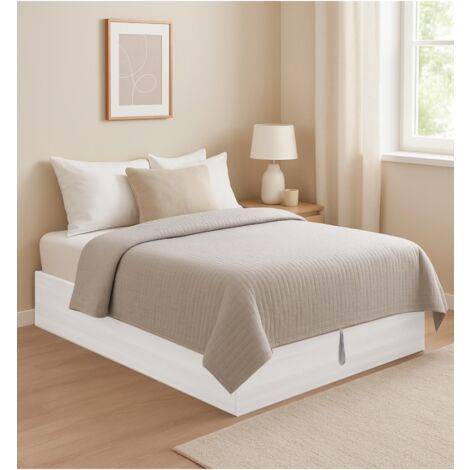 letto piazza e mezza contenitore "bed box" bianco 120x190 cm