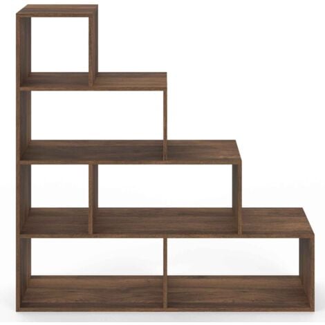 Escalera librería LINA efecto nogal