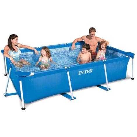 Intex 28272NP - Piscina Fuori Terra Rectangular Frame Rettangolare, 3834 L, Acciaio e PVC, Blu, 300x200x75 cm