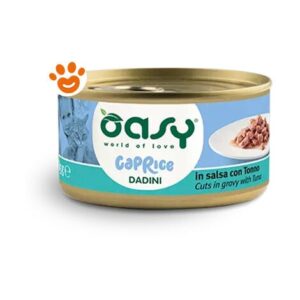 Oasy Cat Caprice Dadini in Salsa al Tonno  – Oasy Cat Caprice Dadini in Salsa al Tonno – Lattina Da 85 Gr