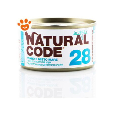 Natural Code 28 Cat Adult al Tonno e Misto Mare in Jelly  - Natural Code 28 Cat Adult al Tonno e Misto Mare in Jelly - Lattina Da 85 Gr