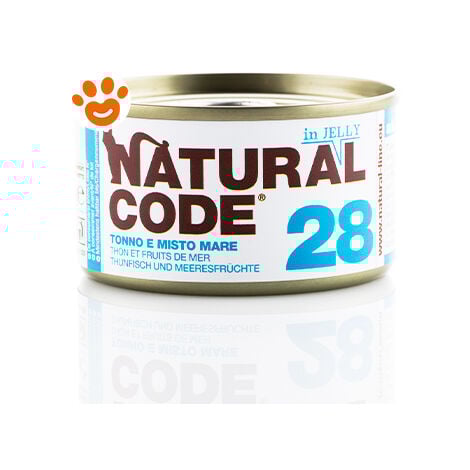 Natural Code 28 Cat Adult al Tonno e Misto Mare in Jelly  - Natural Code 28 Cat Adult al Tonno e Misto Mare in Jelly - Lattina Da 85 Gr