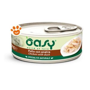 Oasy Cat Specialità Naturali Pollo con Anatra  – Oasy Cat Specialità Naturali Pollo con Anatra – Lattina Da 70 Gr