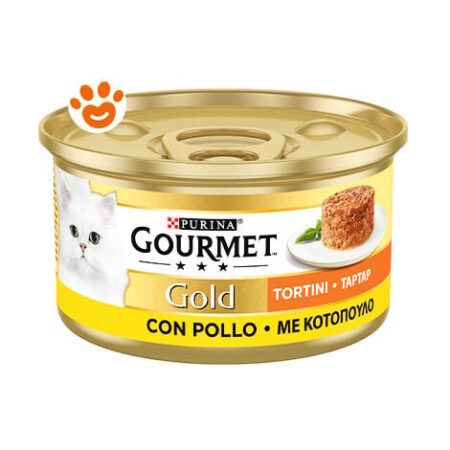 Purina Cat Gourmet Gold Tortini con Pollo  - Purina Cat Gourmet Gold Tortini con Pollo - Lattina Da 85 Gr