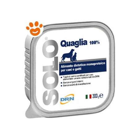 DRN Dog &amp Cat SOLO Quaglia  - DRN Dog &amp Cat SOLO Quaglia - Vaschetta Da 300 Gr