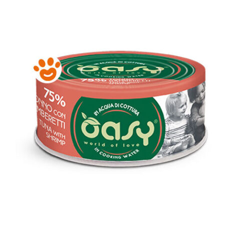 Oasy Cat More Love Tonno con Gamberetti  - Oasy Cat More Love Tonno con Gamberetti - Lattina Da 70 Gr