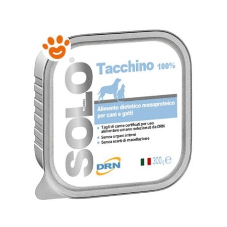 DRN Dog &amp Cat SOLO Tacchino  - DRN Dog &amp Cat SOLO Tacchino - Vaschetta Da 300 Gr