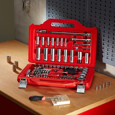 Assortimento in cassetta modulare con bussole esagonali ed inserti per avvitatura USAG U06010011 - 100 pezzi
