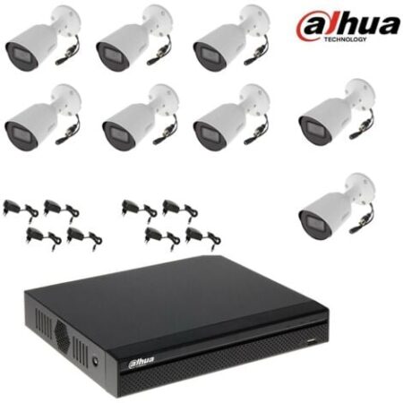 KIT TELECAMERE DAHUA DVR 8 CANALI 8 TELECAMERE 2 MPX ESTERNO