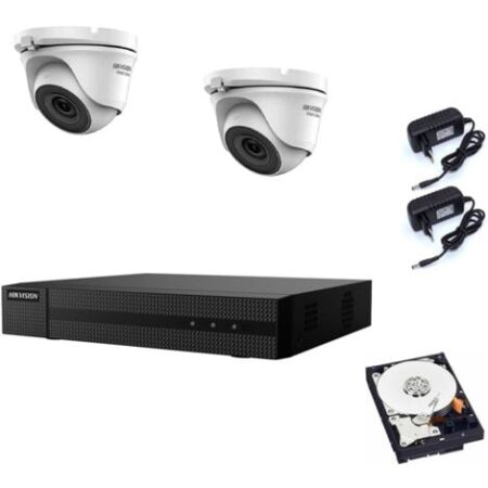 KIT VIDEOSORVEGLIANZA HIKVISION DVR 4 CANALI 2 TELECAMERE 2 MPX HD 1TB