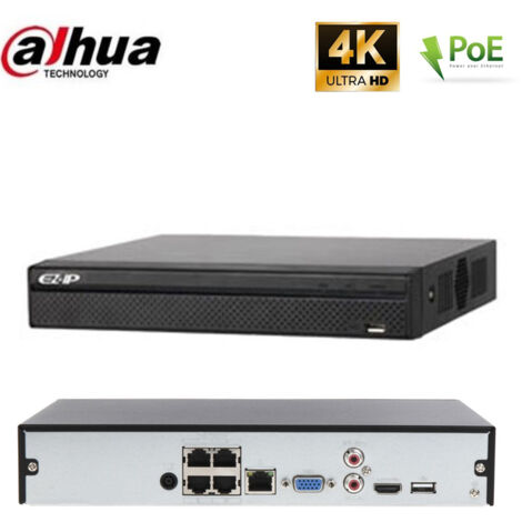 NVR 4 CANALI POE DAHUA 8.0 MPX ONVIF HARD DISK 1 TB