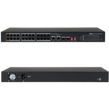 SWITCH POE 24 PORTE DAHUA RJ45 LAN ETHERNET + 2 UPLINK 10/100MBPS