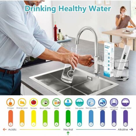 Misuratore elettronico di pH, campo di misura 0-14 pH, misuratore di pH per piscine ad alta precisione, misuratore di pH per piscine, acquari, acqua potabile