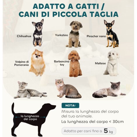 PawHut Lettino per Cani e Gatti Sfoderabile in Peluche 47x40x20cm Grigio