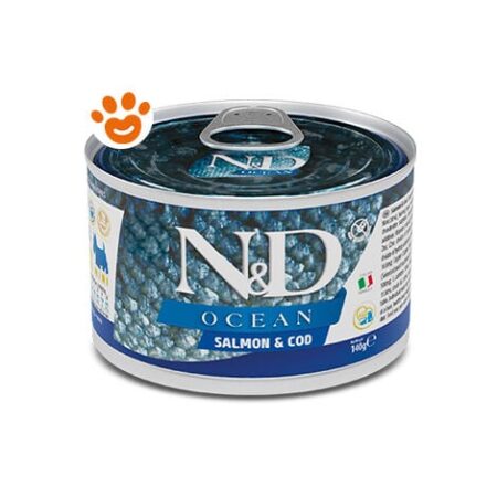 Farmina Dog N&D Ocean Adult Mini Salmone e Merluzzo - Farmina Dog N&D Ocean Adult Mini Salmone e Merluzzo - Lattina Da 140 Gr