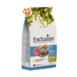 Exclusion Dog Mediterraneo Monoproteico Noble Grain Adult Medium Breed Tonno  – Exclusion Dog Mediterraneo Monoproteico Noble Grain Adult Medium Breed Tonno – Sacco Da 12 Kg