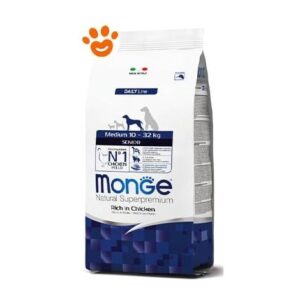 Monge Dog Natural Superpremium Senior Medium Pollo  – Monge Dog Natural Superpremium Senior Medium Pollo – Sacco Da 3 Kg
