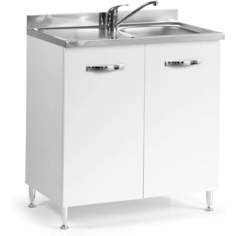 Sottolavello cucina componibile con ante 80 cm bianco