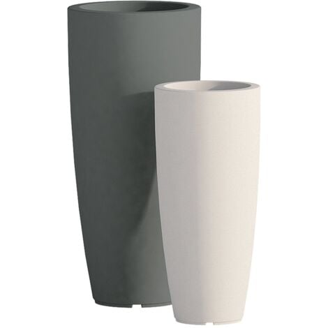 Vaso da giardino in resina antracite per esterno. Vasi