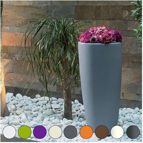 Vaso da giardino in resina antracite per esterno. Vasi